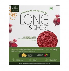 Long & Short Veggie Pasta Powered With Beetroot Penne  Box  250 grams